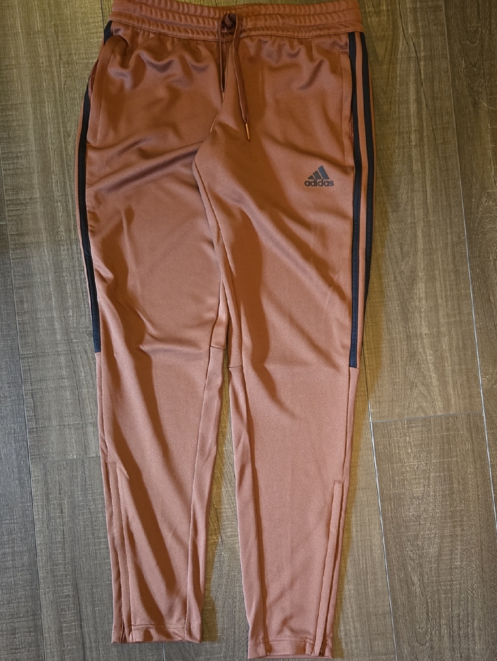 Adidas Rust Joggers with Black Side Stripes